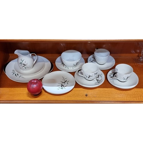 749 - A collection of 18 pieces of Royal Doulton from the Bamboo collection. Including cups, saucers, bowl... 