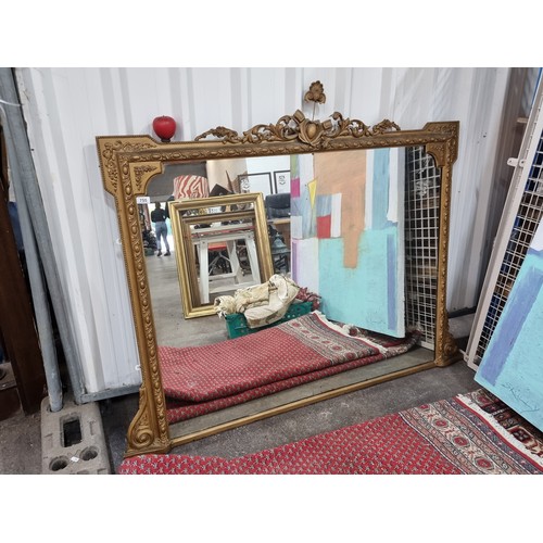 755 - Star Lot : A magnificent large Georgian Circa 1820s over mantle mirror with beautiful floral molding... 