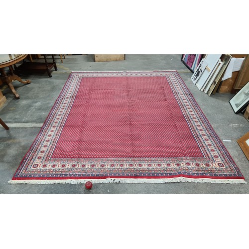 756 - Star Lot : A fabulous quality hand knotted and hand finishes, wool and cotton Indian rug in a geomet... 