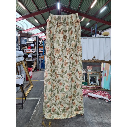 757 - Four pairs of super quality lined curtains including two in a matching floral and geometric pattern.... 