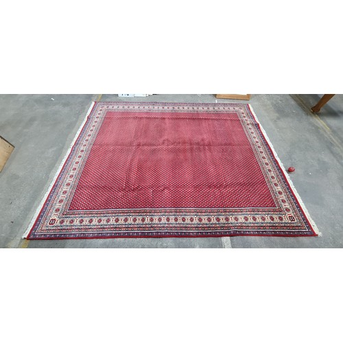 756 - Star Lot : A fabulous quality hand knotted and hand finishes, wool and cotton Indian rug in a geomet... 