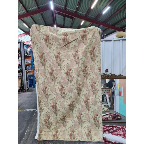 757 - Four pairs of super quality lined curtains including two in a matching floral and geometric pattern.... 