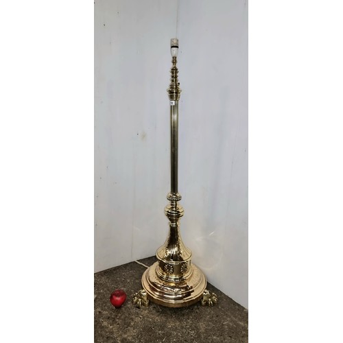 818 - Star Lot : A gorgeous Antique Irish  floor standing floor lamp with a highly ornate base featuring a... 