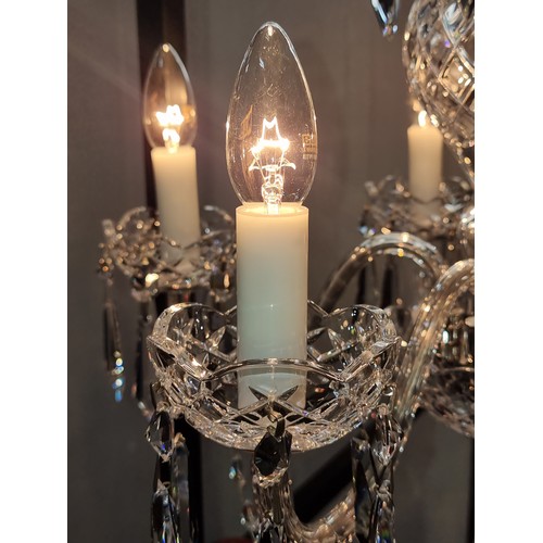 759 - Star Lot: A gorgeous Waterford Crystal chandelier with five branches, droplets and garlands. Fully  ... 