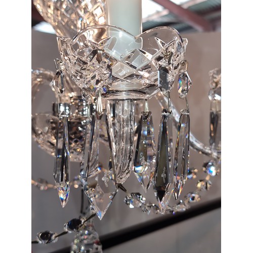 759 - Star Lot: A gorgeous Waterford Crystal chandelier with five branches, droplets and garlands. Fully  ... 