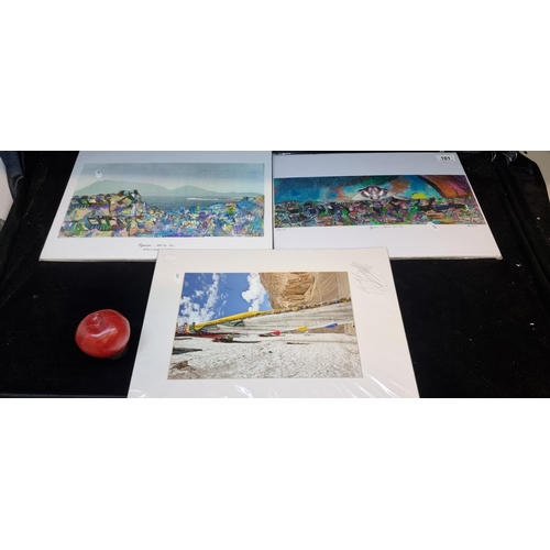 101 - Three colourful prints including two from Richard Dwyer in the Eyeries series with a signed 'R. Dwye... 