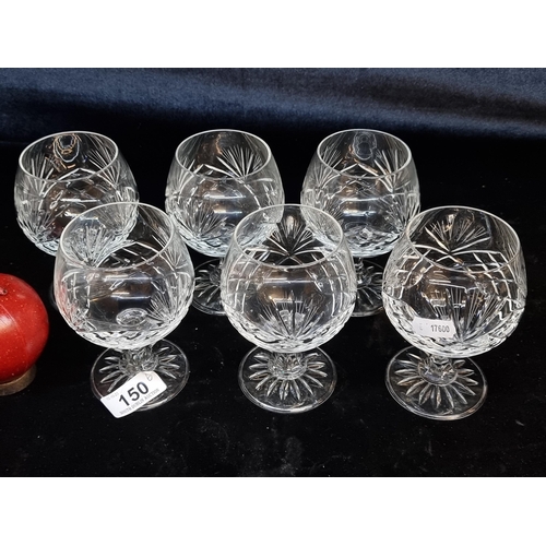 150 - A set of six large Crystal brandy balloons in very good condition.