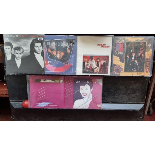 208 - A collection of six vintage Duran Duran vinyl records including 