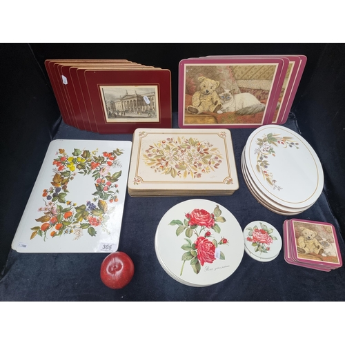 305 - A collection of approx. 47 coasters and placemats in a variety of shapes and sizes. All in good cond... 