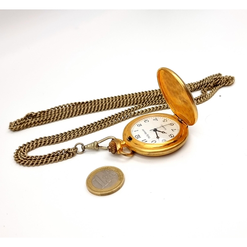 60 - A fine example of a Phillip Mercier Quartz fob pocket watch, featuring machine cut interior detail a... 