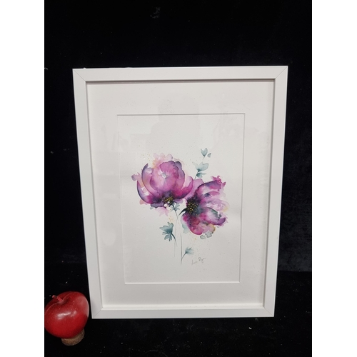 67 - A delightful original Lena Ryan (Irish, contemporary) watercolour on paper painting featuring a dyna... 