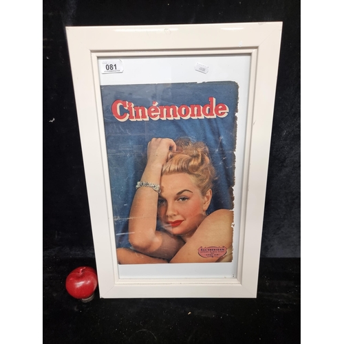 81 - An original vintage framed front cover of French magazine Cinemonde. Features a portrait of the Amer... 