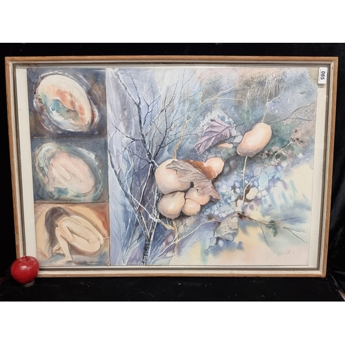 85 - Star Lot: An original Kate Bedell (Irish, contemporary) watercolour on paper painting titled 