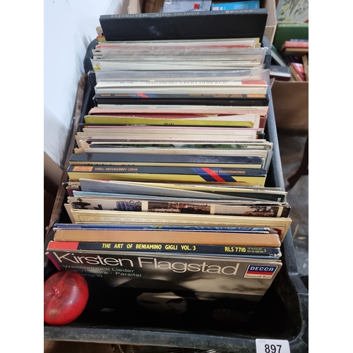 897 - Approx. 50 vinyl albums including classical examples.