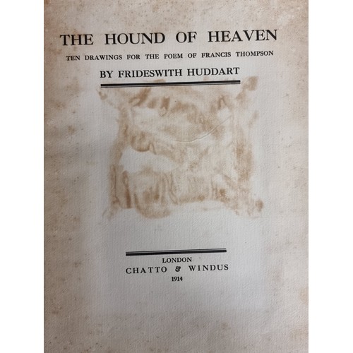 95 - An antique hardback book titled 'The Hound of Heaven: Ten Drawings for the Poem of Francis Thompson'... 