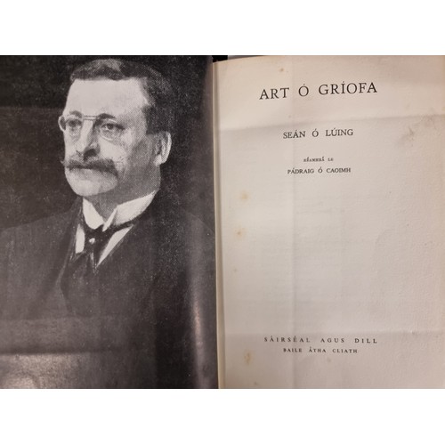 115 - A vintage hardback book in Irish titled 'Art O Griofa' by Sean O Luing. Published in 1953 by Sairsea... 