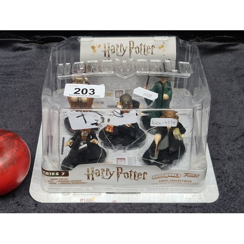 203 - A brand new boxed selection of Funko Harry Potter collectible figures including Ron Weasley, Hermion... 