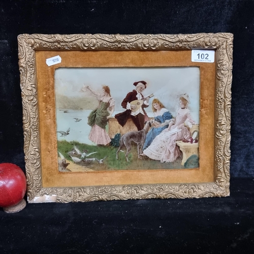 102 - An unusual hand coloured photographic print of a painting originally by Federico Andreotti (b.1847 -... 