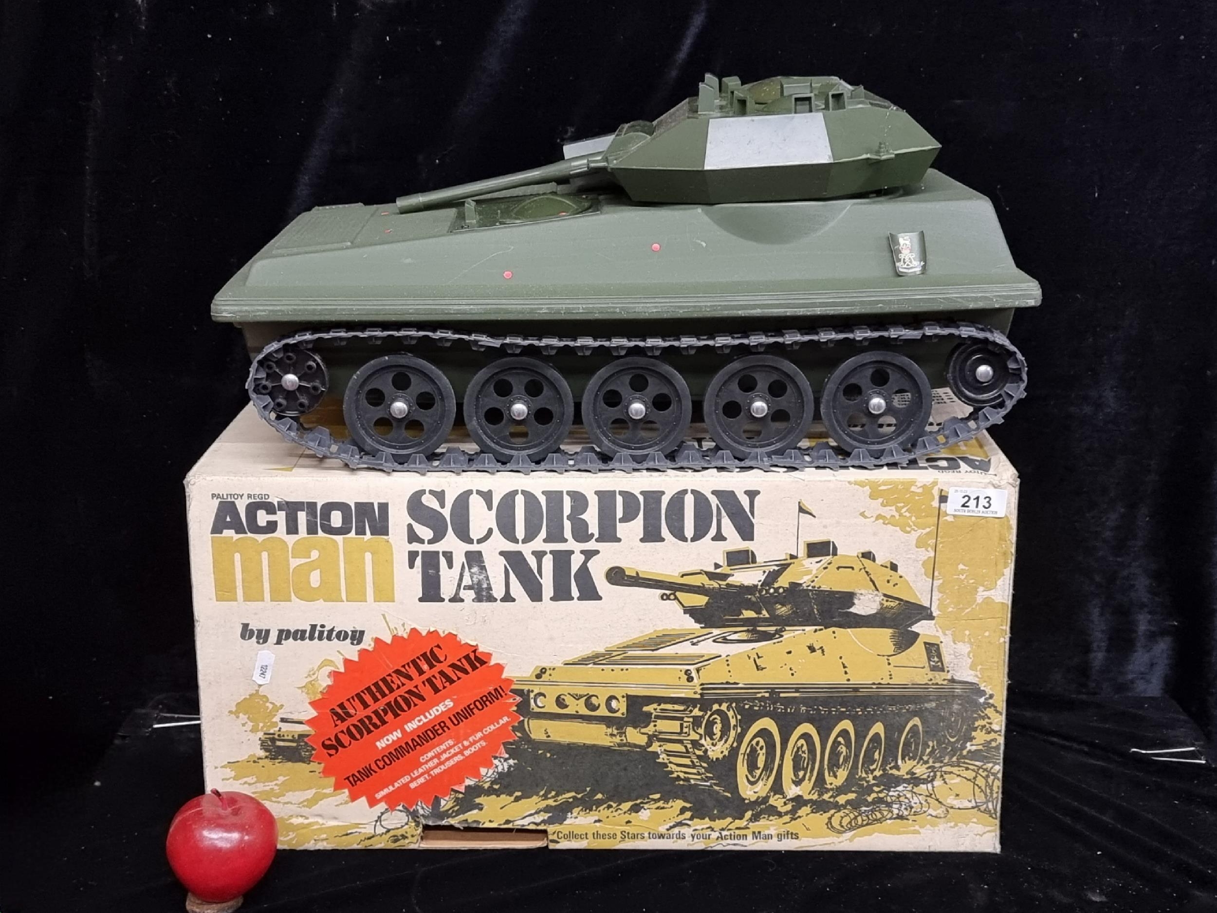 A fantastic very large 1970's Action Man Scorpion Tank by Palitoy. Complete  in original box.