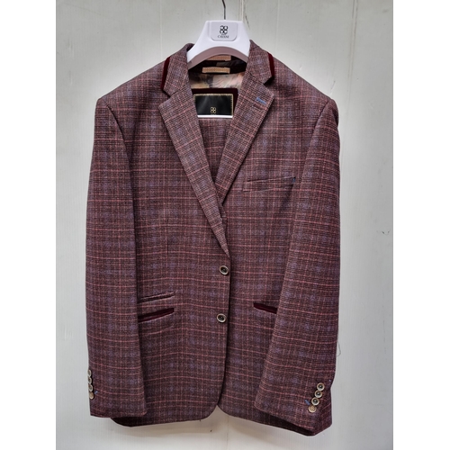 360 - A very stylish three-piece suit from Cavani comprising of a blazer, trousers and waist coat. In a fl... 