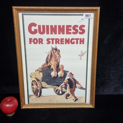 61 - A retro print advertising Guinness, dating to the 1990s. Housed in a gilt frame.