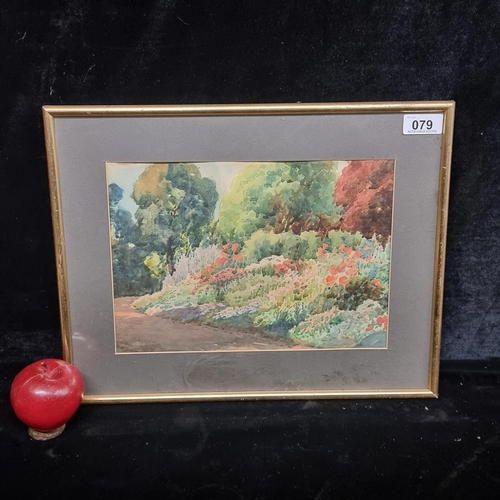 79 - An original Cyril Walter Bion (Irish b.1889 - d.1976) watercolour on paper painting featuring a gard... 