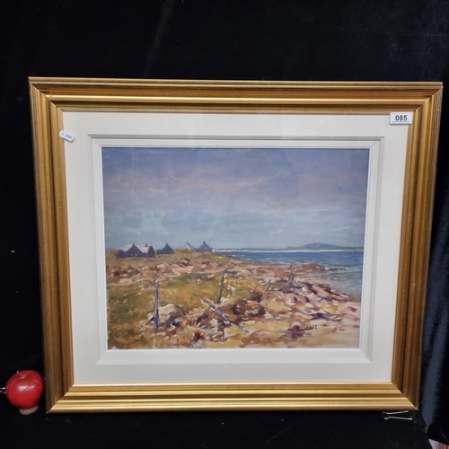 85 - Star Lot: A large original Tom Scott (Irish contemporary) oil on canvas board painting titled 'Innis... 