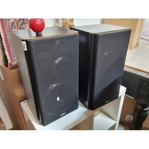 612 - A pair of Aiwa 150W speakers, model SX-D10.