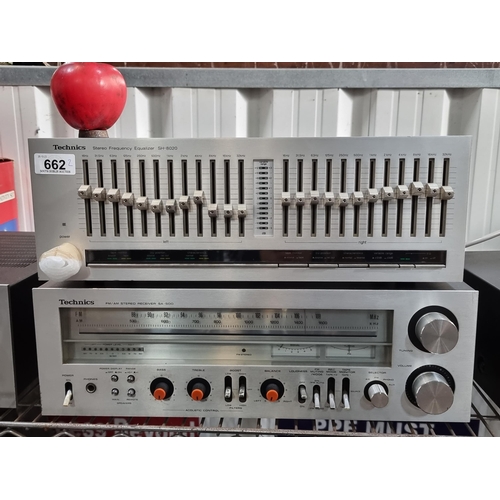 662 - Star Lot : Two pieces of Technics stereo equipment including a Stereo Frequency Equalizer model SH-8... 