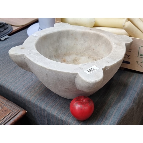 683 - Star lot : A very heavy mid 19th century solid marble church holy water font. D42cm. It's a beauty, ... 