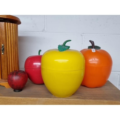 955 - Three super cool retro ice buckets ideal for cocktail hour in the form of an apple, lemon and cherry... 