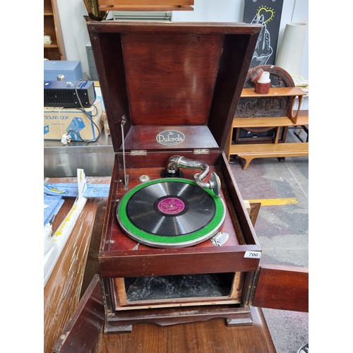 706 - Star Lot : A beautiful c. 1930s The Dulceola gramophone possibly originally purchased from Brady for... 