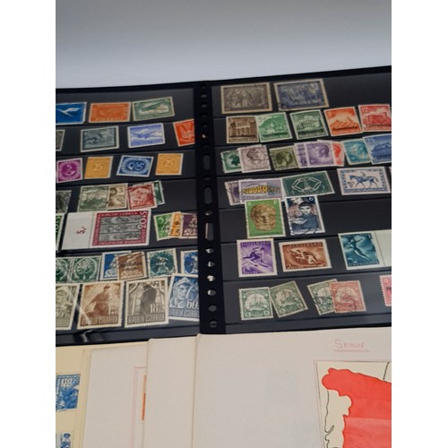 408 - A large collection of sheet mounted German and Spanish stamps, including a very interesting franked ... 