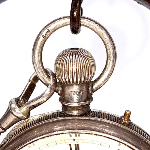 434 - Star Lot : A fine example of a Sterling Silver 1927 Waltham & Co pocket watch, set with white enamel... 