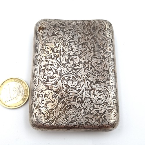 450 - A super sterling silver antique cigarette case, featuring a high relief Repousse motif. Hallmarked B... 