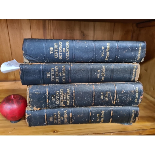 870 - Four early antique hardback books titled 'The century Dictionary and Cyclopedia' including volumes V... 