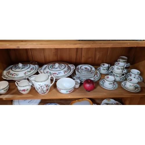 871 - A highly impressive 34 piece dinner service by Johnson Bros in the Indian Tree pattern consisting of... 