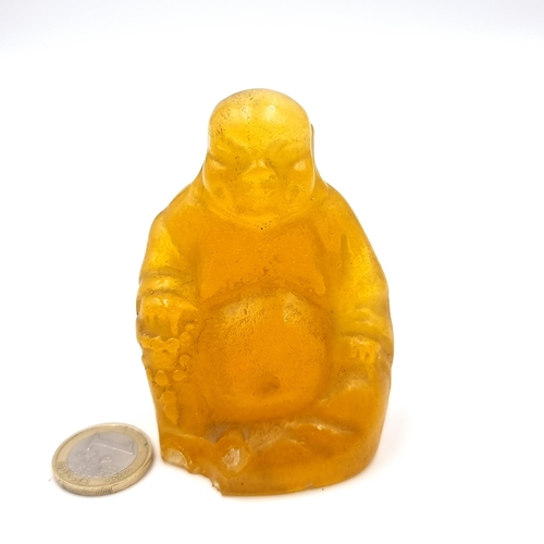 3 - A vintage carved soapstone happy Buddha figure. Dimensions - 9cm x 6cm. Weight 337grams.