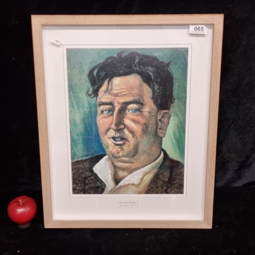 65 - A high quality print of a painting originally by Harry Kernoff featuring a portrait of the literary ... 