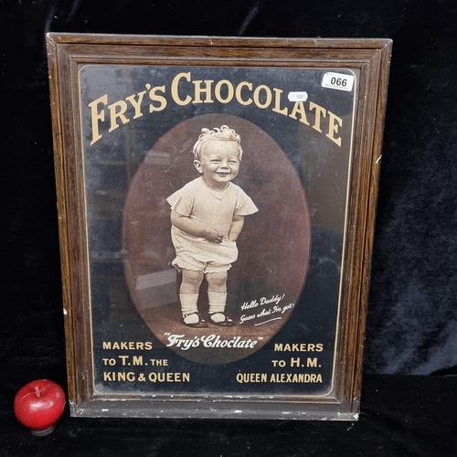 66 - A print of a vintage advertisement for Fry's Chocolate dating to the early 20th century, housed in a... 