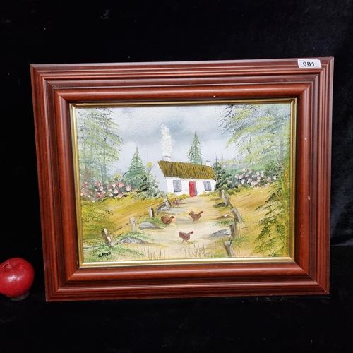 81 - A charming original oil on canvas painting featuring a farm cottage scene. Signed C. Boyd bottom lef... 