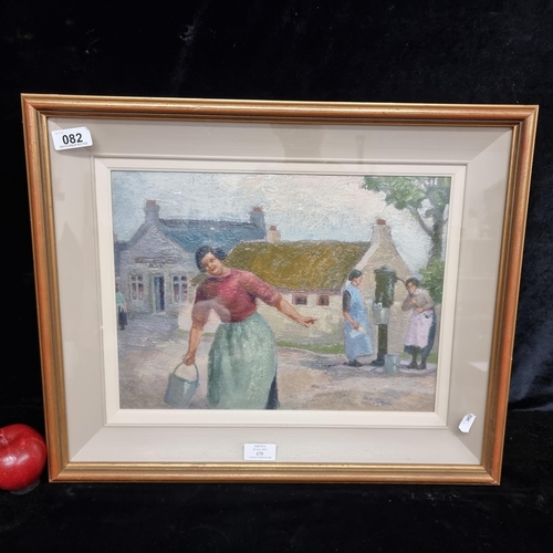 82 - Star Lot: An original Tom Lalor (Irish postwar Fl. 1940's) impasto oil on canvas board painting. Fea... 