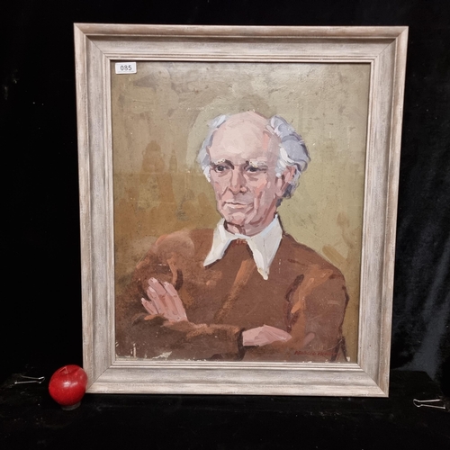 85 - Star Lot: A Desmond Hickey (Irish b.1937 - d.1998) oil on canvas board painting. Features a portrait... 