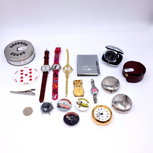 910 - A collection of 15 various items, including watches, pocket watches and cigarette holders. Like thos... 