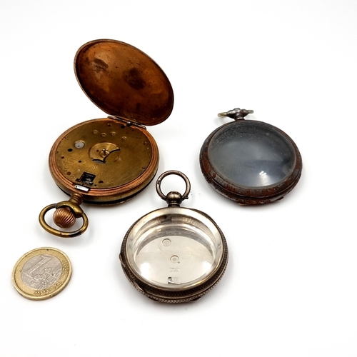 933 - A selection of three 20th century pocket watch casings including a Swiss Redmontoir example and a Si... 