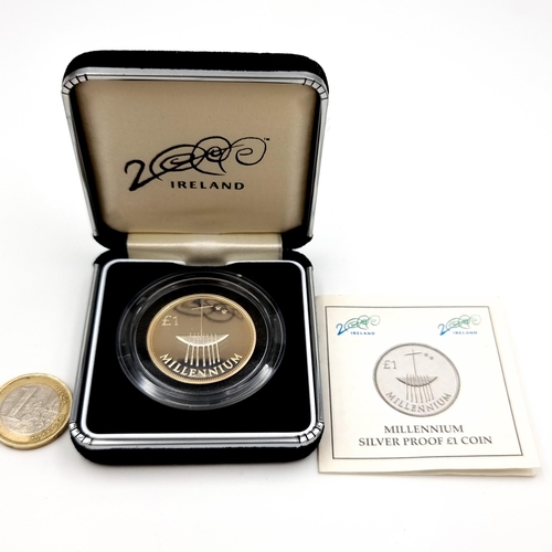 934 - A Irish commemorative silver proof 1 pound coin struck to celebrate the 2000 Millennium. The coin de... 