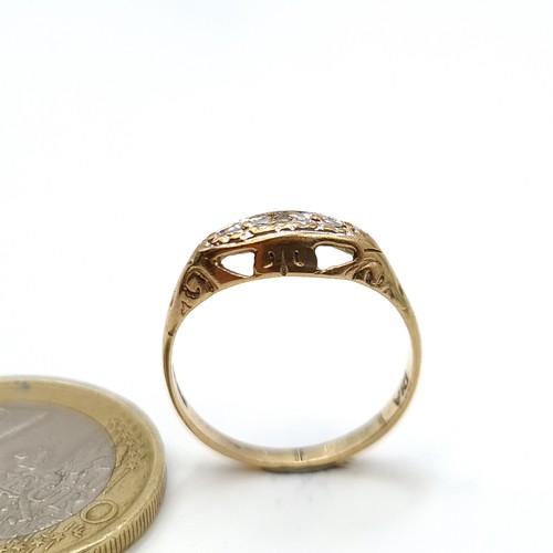 57 - An antique  9ct Gold Diamond Ring, diamond stamped to band, size L, weight 1.36 gms.