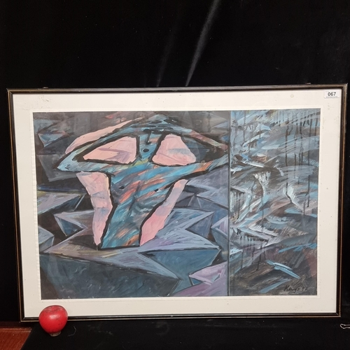 67 - Star Lot: An original Reiner Karge (German b.1944-d.1995) gouache on watercolour paper painting. Fea... 