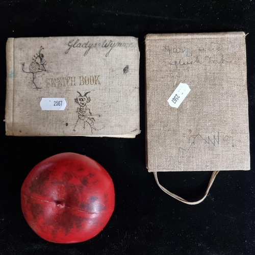 85 - Star Lot: Two antique original Edith Gladys Wynne (b.1876 - d.1968) sketchbooks containing a variety... 