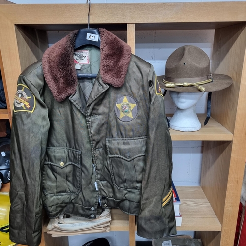 A Super Chief Sheriff Rock Island County police bomber jacket